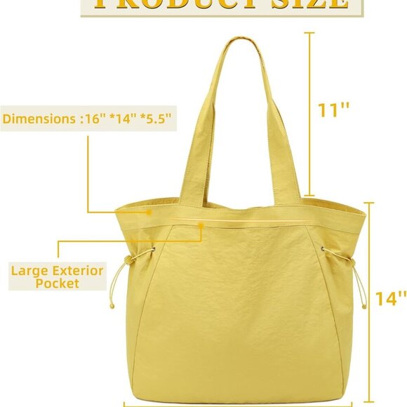 Large Women's Tote Bag Nylon Waterproof Travel Work Shopping Gym - Picture 4 of 6